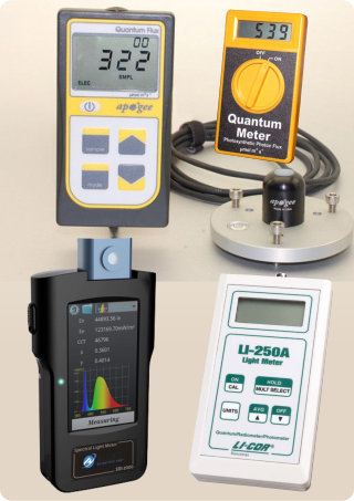 Example PAR (quantum Flux) meters